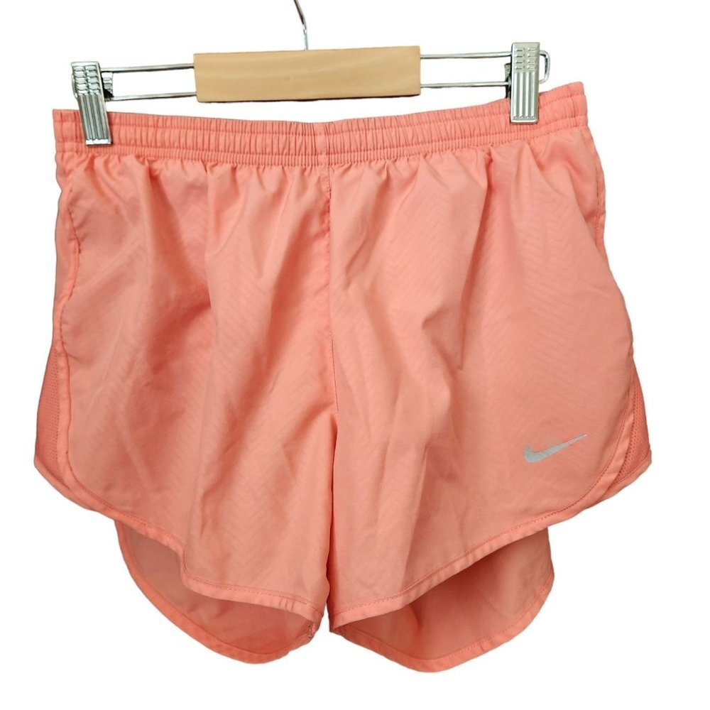 Nike Dri-Fit Shorts Women's Small Peach‎ 3" Running Lined Shorts Size S Pink